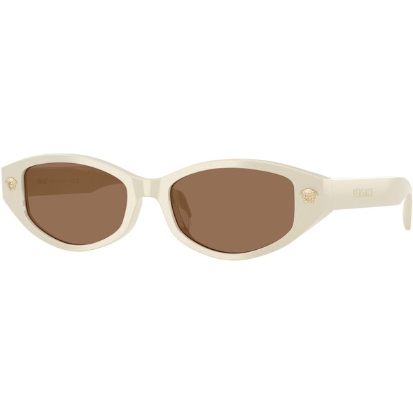 Versace VE4512D Women's Sunglasses 554473 White Talc/Dark Brown