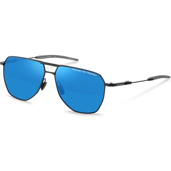 Porsche Design P86005 Men's Sunglasses A564 Black/Smoke Mirror Blue