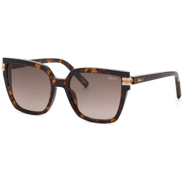 Chopard SCH432S Women's Sunglasses 0743 Shiny Brown Yellow Havana/Brown