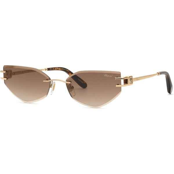 Chopard SCHM60S Women's Sunglasses 300K Shiny Rose Gold/Brown Gradient