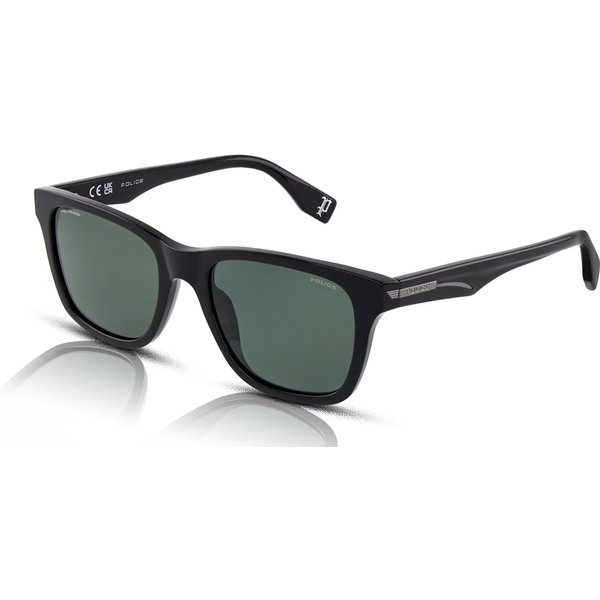 Police Nerve 2 SPLU68 Men's Sunglasses 700Z Shiny Black/Green Polarised 55mm