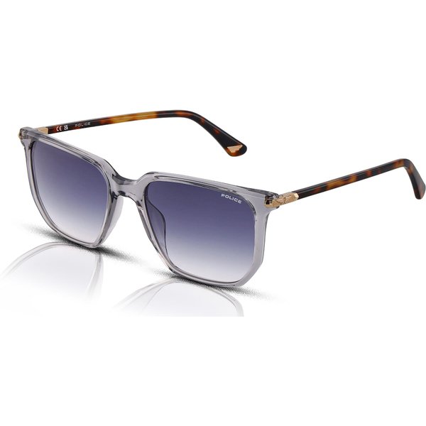 Police Roadie 9 SPLU70 Men's Sunglasses 04G0 Transparent Grey/Blue Gradient