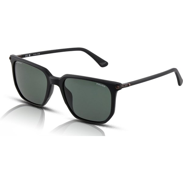 Police Roadie 9 SPLU70 Men's Sunglasses 703P Matte Sandblasted Black/Green Polarised