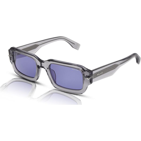 Police Supernova 10 SPLU72E Men's Sunglasses 04G0 Transparent Grey/Blue