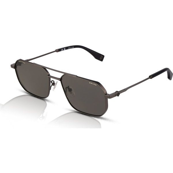 Police Force 11 SPLU74 Men's Sunglasses 584P Shiny Gunmetal/Smoke Polarised