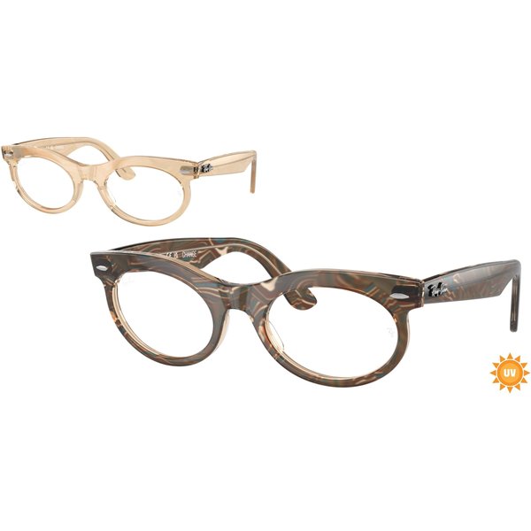 Ray-Ban Wayfarer Oval RX2242V Glasses 8294 Photo Waves Brown