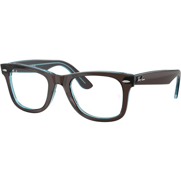 Ray-Ban Wayfarer Ease RX4340V Glasses 8366 Brown On Transparent Blue