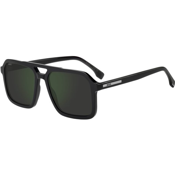 Boss 1894/S Men's Sunglasses 807/I8 Black/Grey High Contrast Green Mirror Antirefl