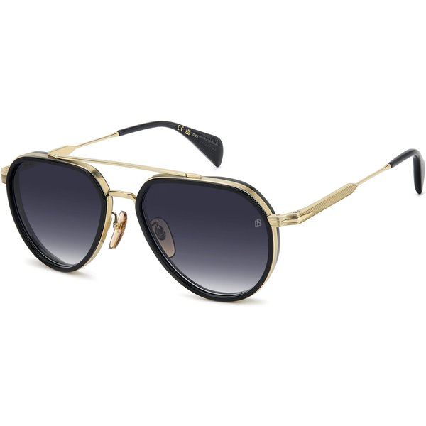 David Beckham DB1226/G/S Men's Sunglasses RHL/84 Gold Black 2/Blue Shaded Antireflex