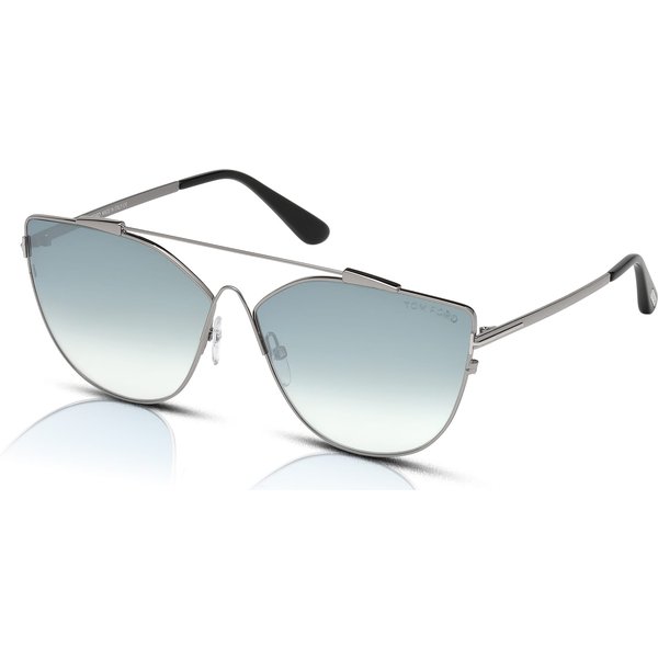 Tom Ford Jacquelyn-02 FT0563 Women's Sunglasses 14X Shiny Light Ruthenium/Blue