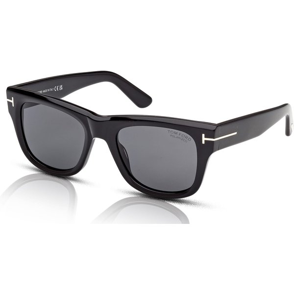 Tom Ford Finn-02 FT1304 Men's Sunglasses 01D Shiny Black/Smoke Polarized