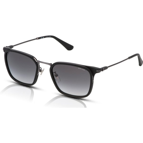 Police Octane 12 SPLP27 Men's Sunglasses 0568 Total Shiny Black/Smoke Gradient