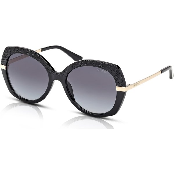 Guess GU00215 Women's Sunglasses 01B Shiny Black/Smoke Gradient