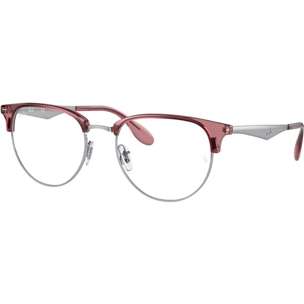 Ray-Ban RX6396 Glasses 3131 Transparent Red On Silver
