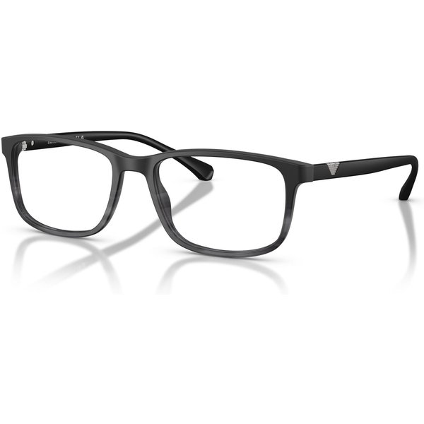 Emporio Armani EA3098 Men's Glasses 5566 Matte Black & Striped Grey
