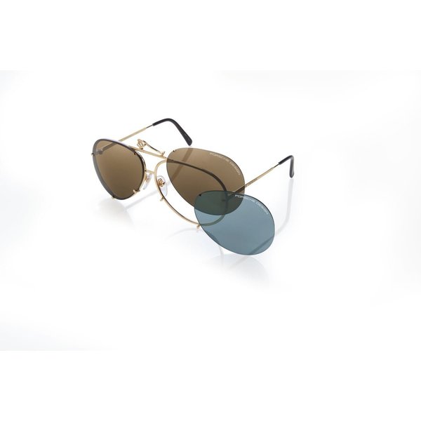 Porsche Design P8478 Iconic Aviator Sunglasses A Light Gold/Brown 66mm