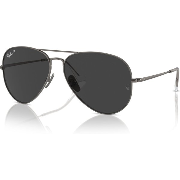 Ray-Ban Aviator Titanium RB8089 Sunglasses 165/48 Gunmetal/Black Polarised 58mm