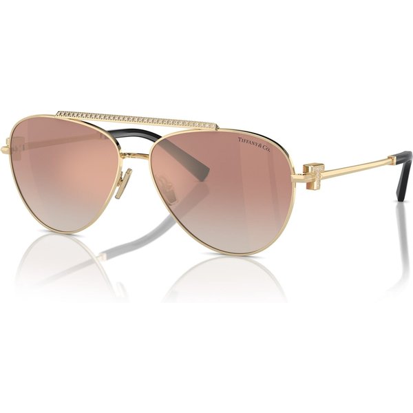 Tiffany & Co. TF3101B Women's Sunglasses 62093N Pale Gold/Gradient Pink Mirror Orange