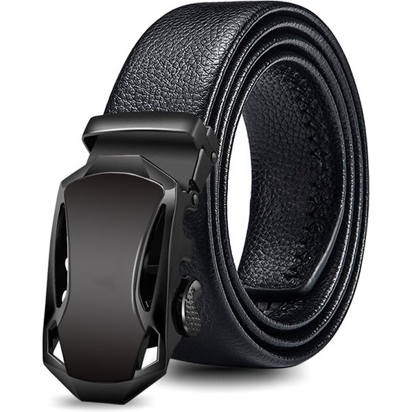 New Men's Automatic Buckle Gift Belt Edge Pvc Wear-Resistant Scratch-Resistant Men's Pants Belt A Large Number Of Spot Wholesale-image