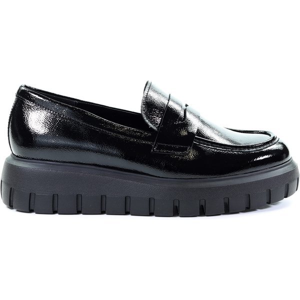 Damskie skórzane mokasyny loafersy czarne Gabor 75.300.97