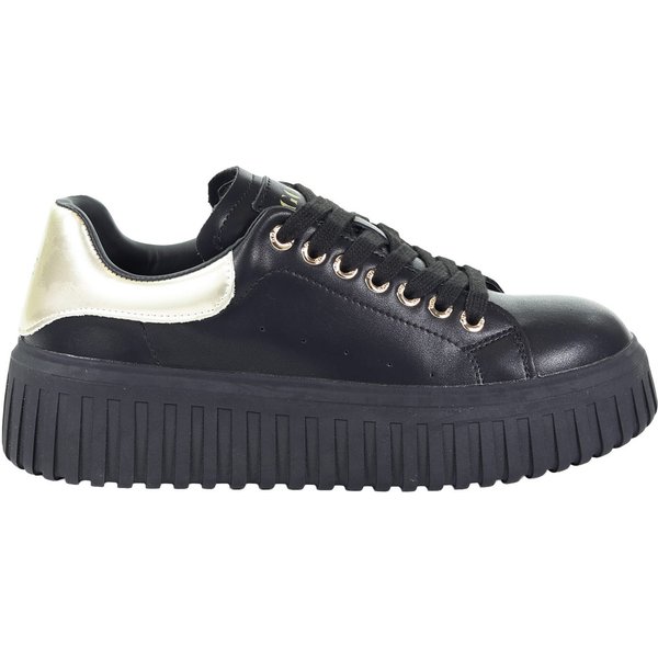 Damskie skórzane sneakersy czarne GOE SS2N4022