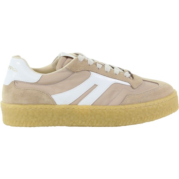 Damskie beżowe skórzane sneakersy MARC O'POLO 60219033501346-705