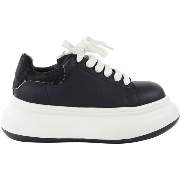 Damskie skórzane sneakersy czarne GOE SS2N4001