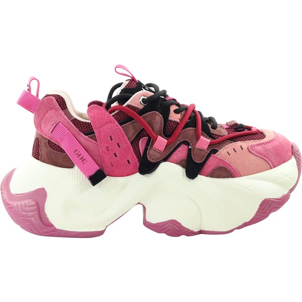 Damskie skórzane sneakersy różowe GOE UU2N4909