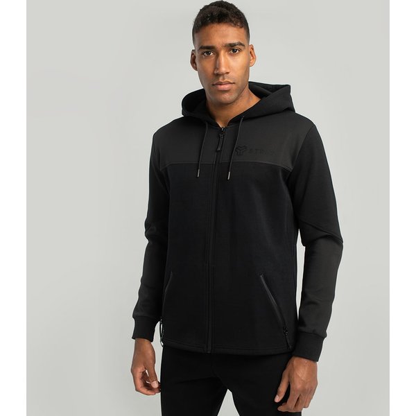 STRIX Essential Zip-Up-Hoodie in Black L