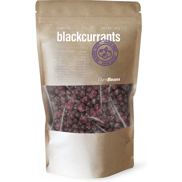 GymBeam Gefriergetrocknete schwarze Johannisbeeren 100 g