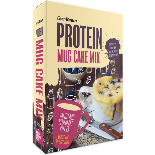 GymBeam Protein Mug Cake Mix 500 g Vanille mit Heidelbeerstücken