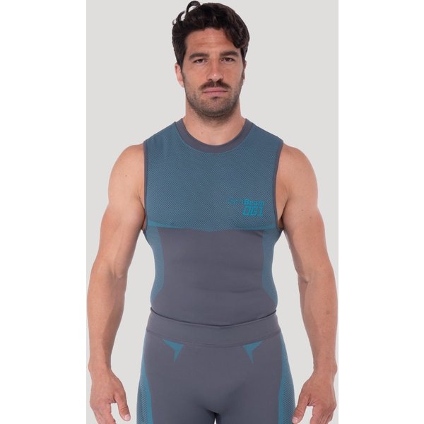 GymBeam OG1 Seamless Tank Top in Grey/Blue XL