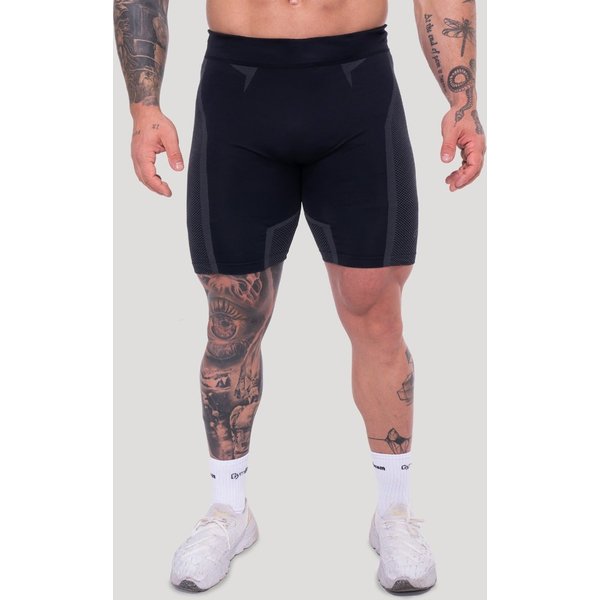 GymBeam OG1 Seamless Shorts in Black/Grey L