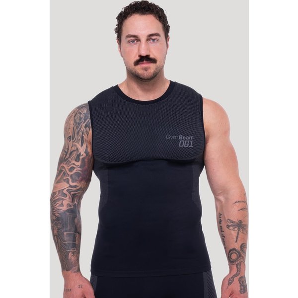 GymBeam OG1 Seamless Tank Top in Black/Grey L
