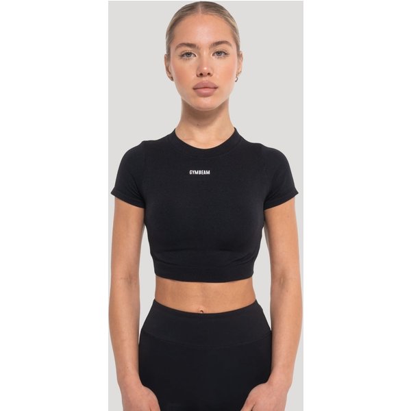 GymBeam Damen-Crop-Top „Flow“ in Schwarz S