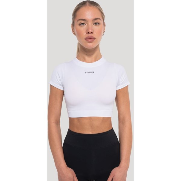 GymBeam Flow Crop Top für Frauen in White S