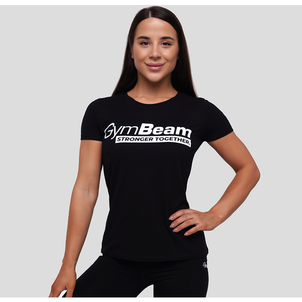 GymBeam Stronger Together T-Shirt für Frauen in Black S