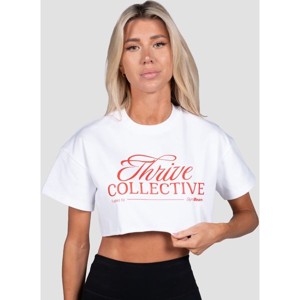 GymBeam Thrive Cropped T-Shirt für Frauen in White S