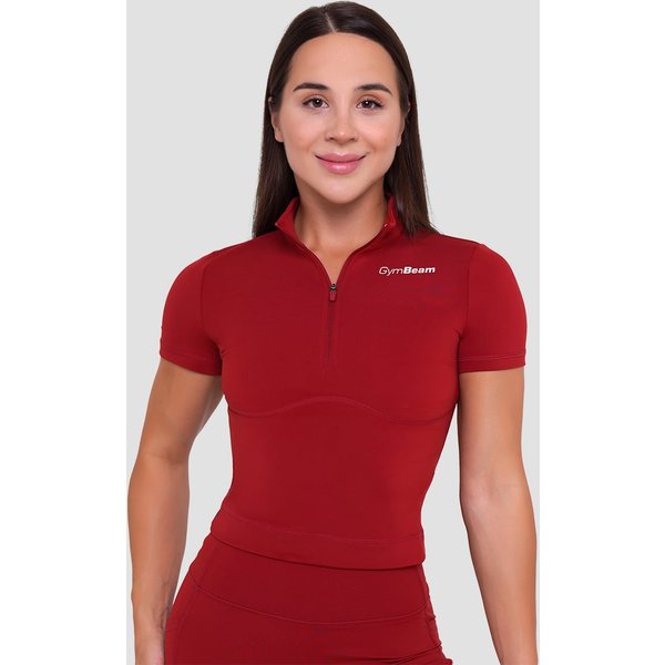GymBeam Ignite Cropped T-Shirt für Frauen in Dark Red S