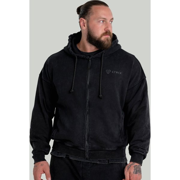 STRIX Hoodie mit Reißverschluss in Washed Black S