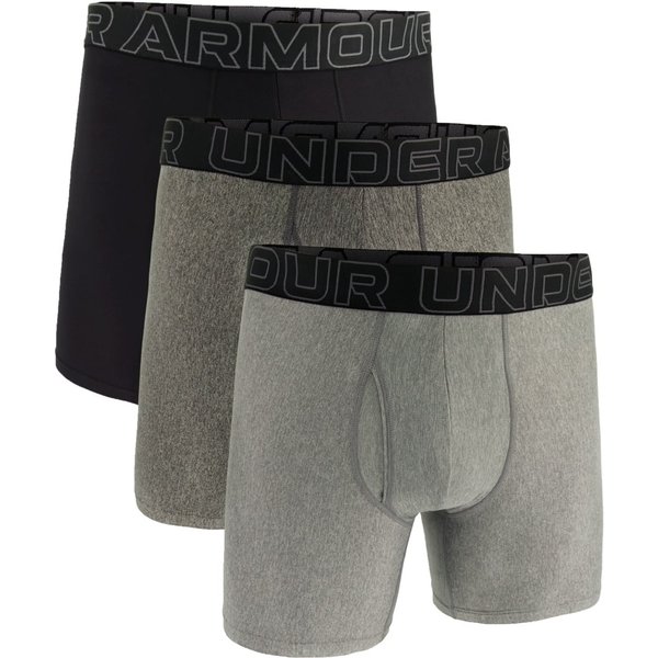 Under Armour Men‘s M Perf Tech Boxershorts 6in im 3er Pack in Grey S