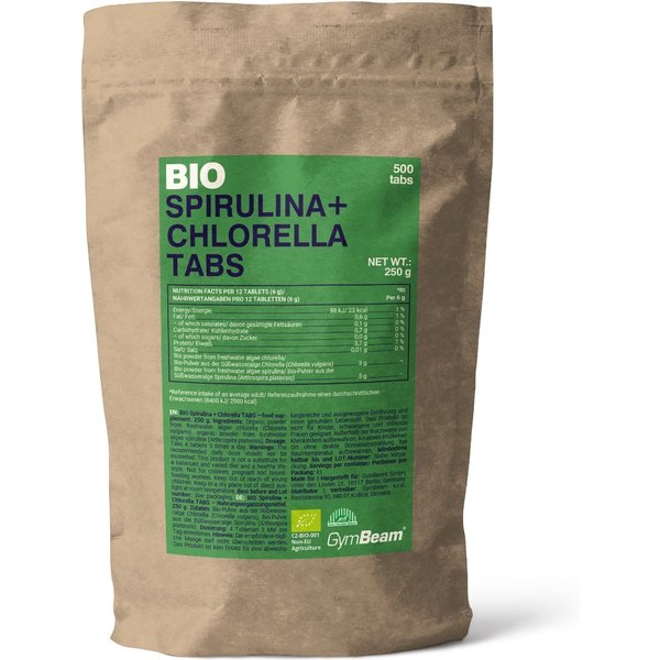 GymBeam BIO Spirulina + Chlorella 500 Tabletten