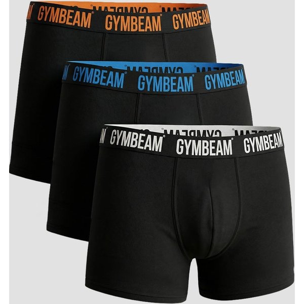 GymBeam FIT Boxershorts 3er-Pack für Männer in Black M