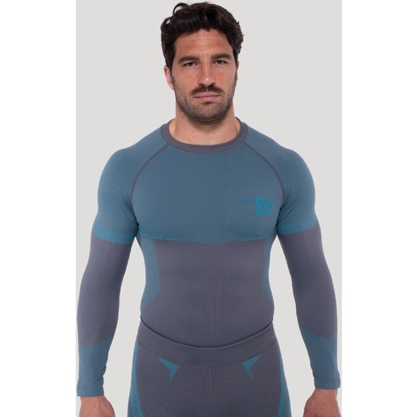 GymBeam OG1 Seamless Long Sleeve in Grey/Blue XL