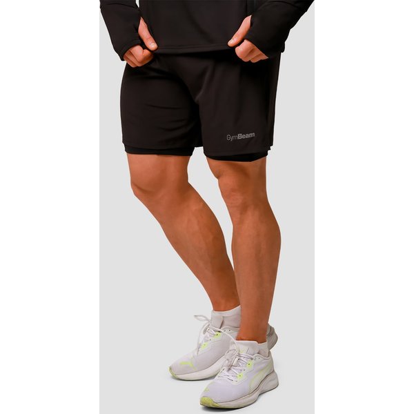 GymBeam Pulse Laufshorts 2in1 in Black M