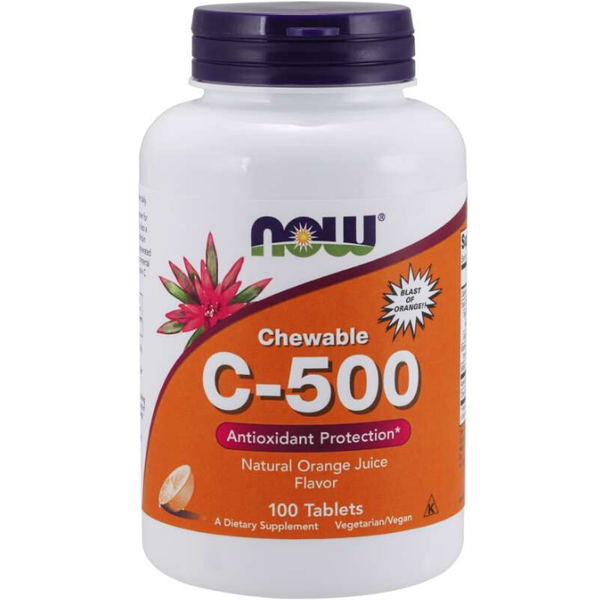 NOW Foods Vitamin C 500 mg Tabletten zum Saugen 100 Tabletten Orange