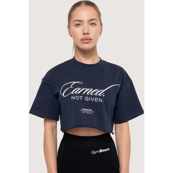 GymBeam Earned Cropped T-Shirt für Frauen in Midnight L