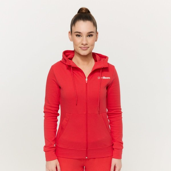 GymBeam Limitless Hoodie mit Reißverschluss für Frauen Hot Red XXL