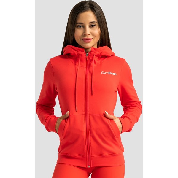 GymBeam Limitless Hoodie mit Reißverschluss für Frauen Hot Red XL
