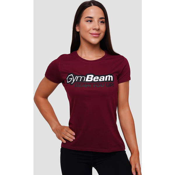 GymBeam Beam T-Shirt für Frauen Burgundy S
